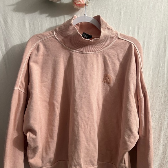 North Face Pink High-Neck Sweatshirt - Picture 1 of 3